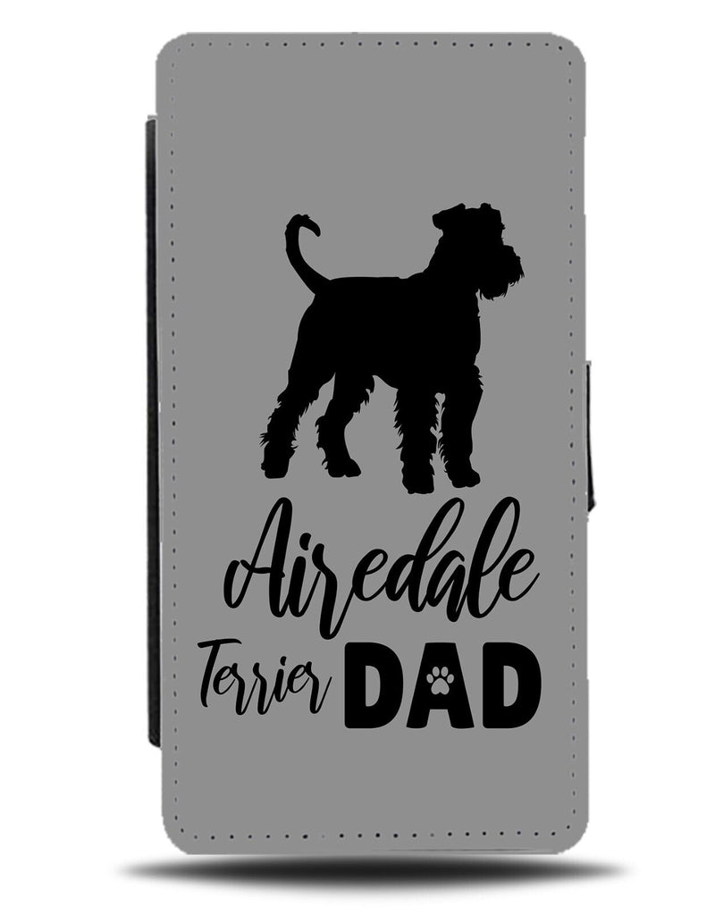 Airedale Terrier Dad Flip Wallet Case Mens Father Own Daddy Terriers Grey CY66