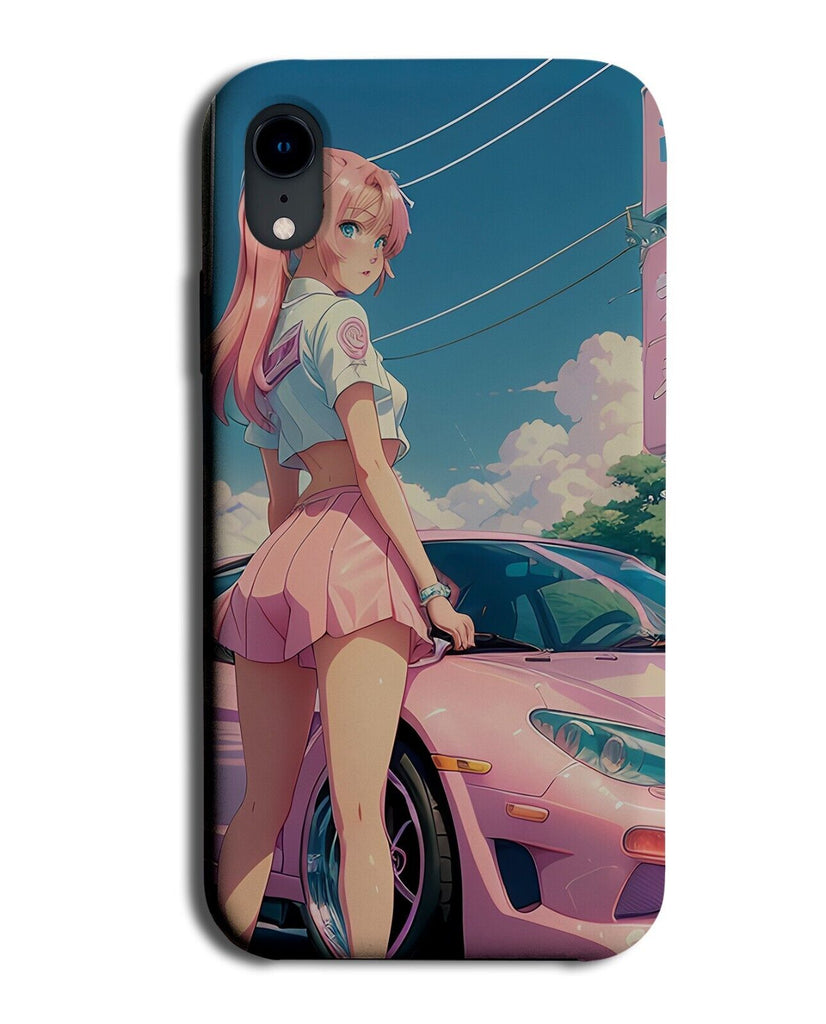 Japanese Anime Girl With Pink Car Phone Case Cover Girls E-Girl E Girl Asia BG88