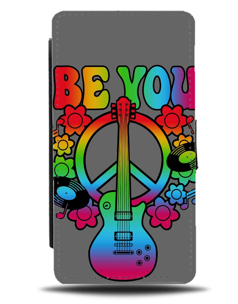 Colourful Peace Symbol Quote Flip Wallet Case Sixties Retro Hippy 60s Logo AF11