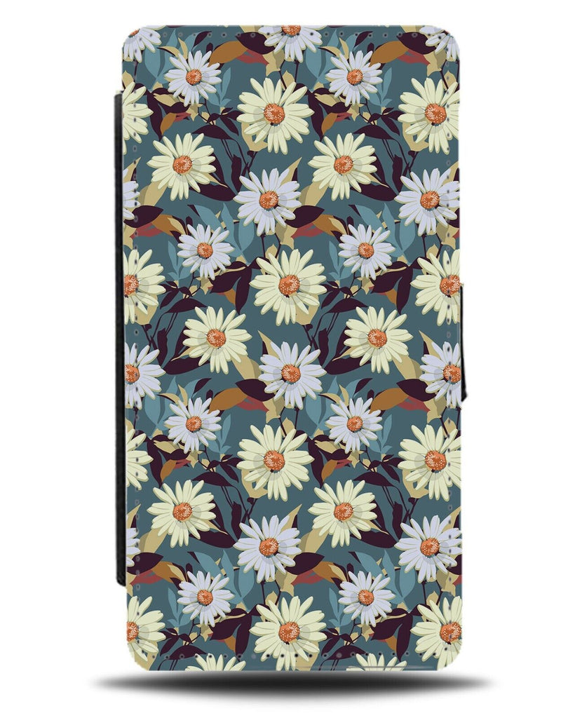 Daisies Flip Wallet Case Daisy Flower Flowers Floral White Lilac Purple BE95