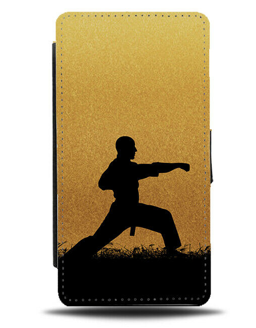 Judo Flip Cover Wallet Phone Case Martial Arts Taekwondo Girls Gold Golden i596
