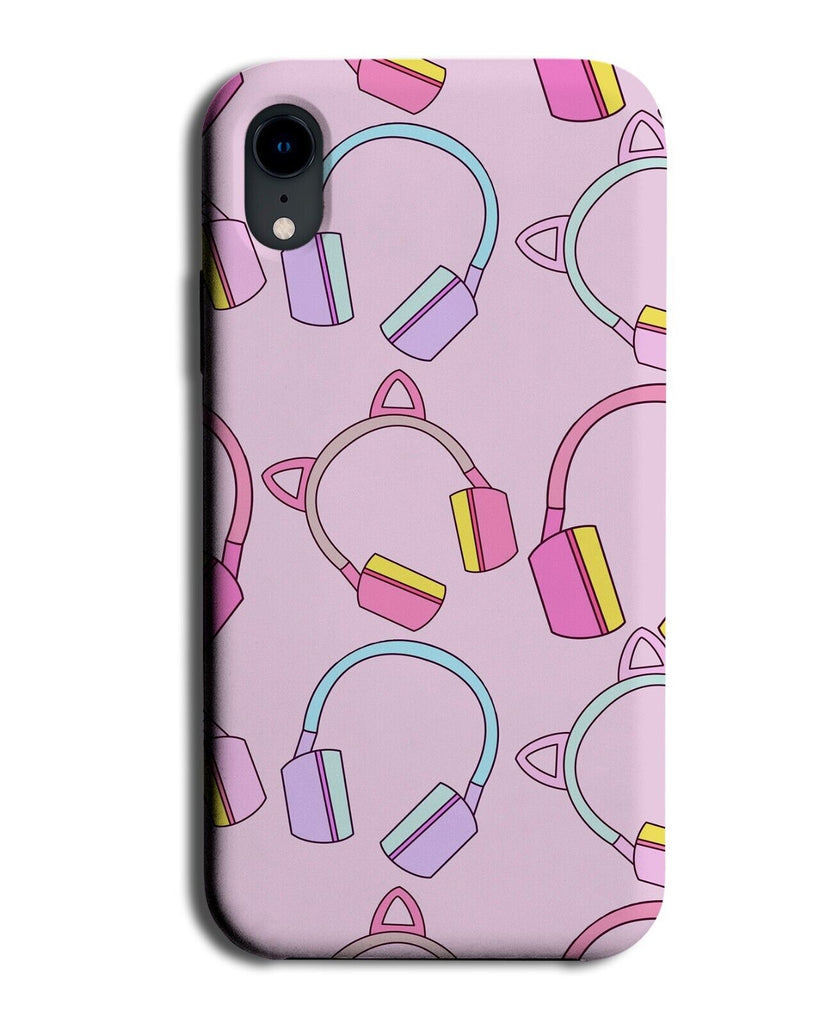 Gamer Girl Headset Pattern Phone Case Cover Computer Gaming Pink Cat Ears AP98
