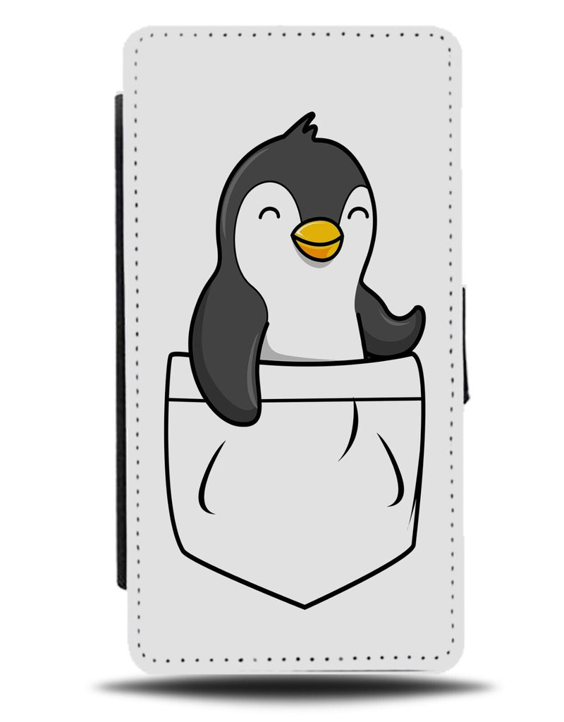 Penguin In A Pocket Design Flip Wallet Case Penguins Happy Funny Sweet CJ02