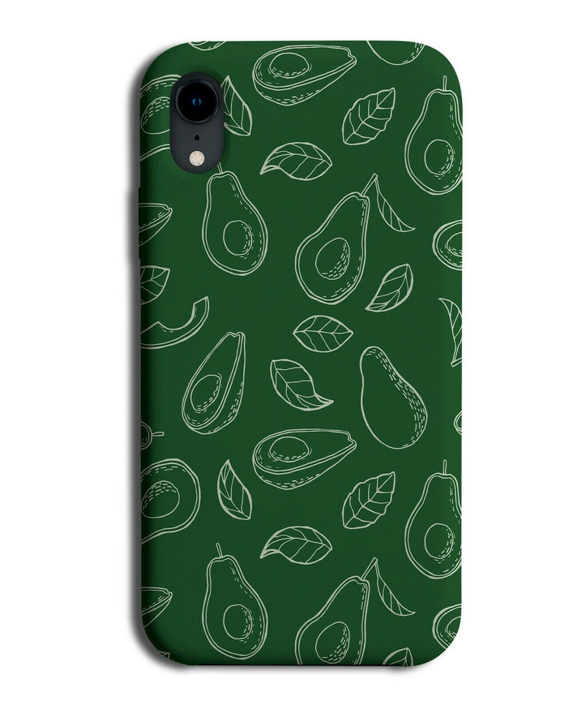 Dark Green Avocado Drawing Phone Case Cover Avocados Print Design Gift E825