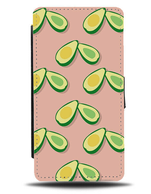 Avocados Pattern Flip Cover Wallet Phone Case Avocado Seed Pip Green Design si4