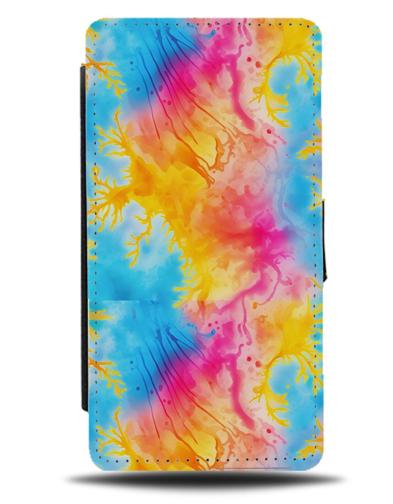 Rainbow Splash Effect Flip Wallet Case Water Ripple Ripples Multicoloured CQ86