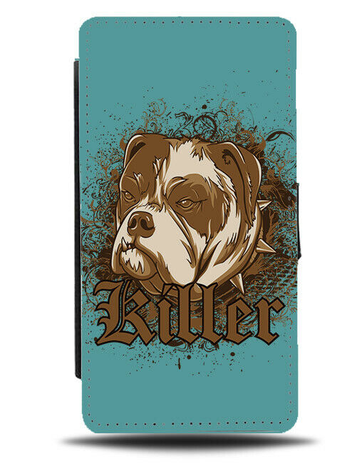 Thug Life Dog Flip Wallet Phone Case Bulldog Bull Dogs Face Brown And White E532