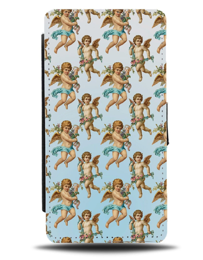 Cupids Pattern Flip Wallet Case Baby Cupid Angel Angels Flying Valentines DB92