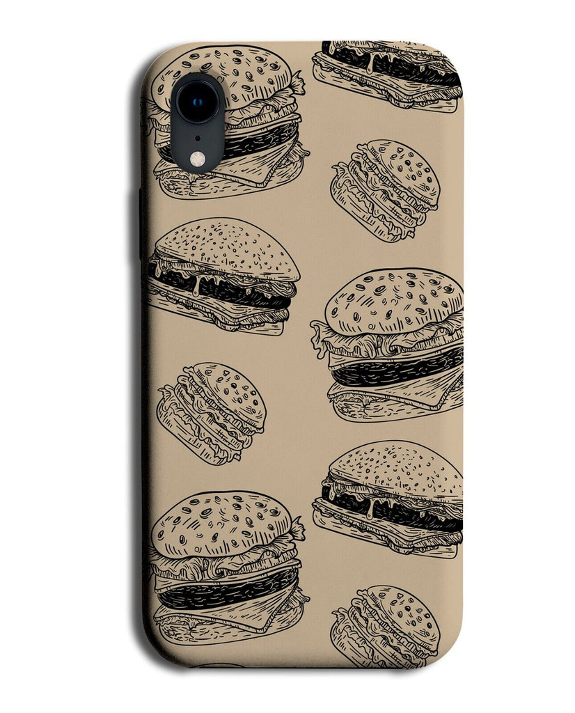 Vintage Hamburger Pattern Phone Case Cover Hamburgers Burger Burgers Ham P539