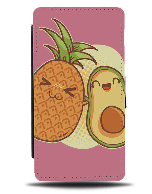 Pineapple and Avocado Friendship Flip Wallet Case Avocados Friends BFF K030
