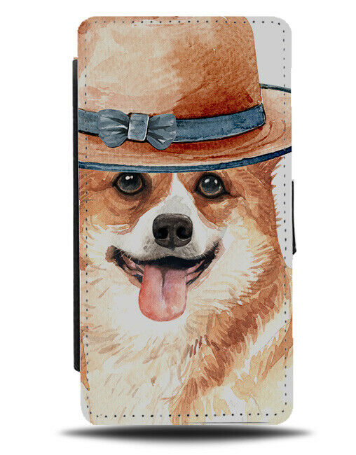 Corgi Flip Wallet Phone Case Dog Dogs Western Hat Stylish Fashion Corgis K523