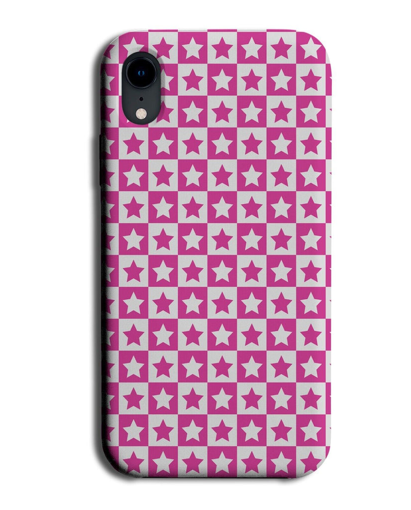 Hot Pink and White Stars Pattern Phone Case Cover Design Star Shapes Shape BA09