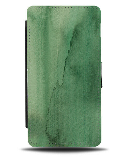Green Dried Paint Design Flip Wallet Case Painting Weird Unique E989