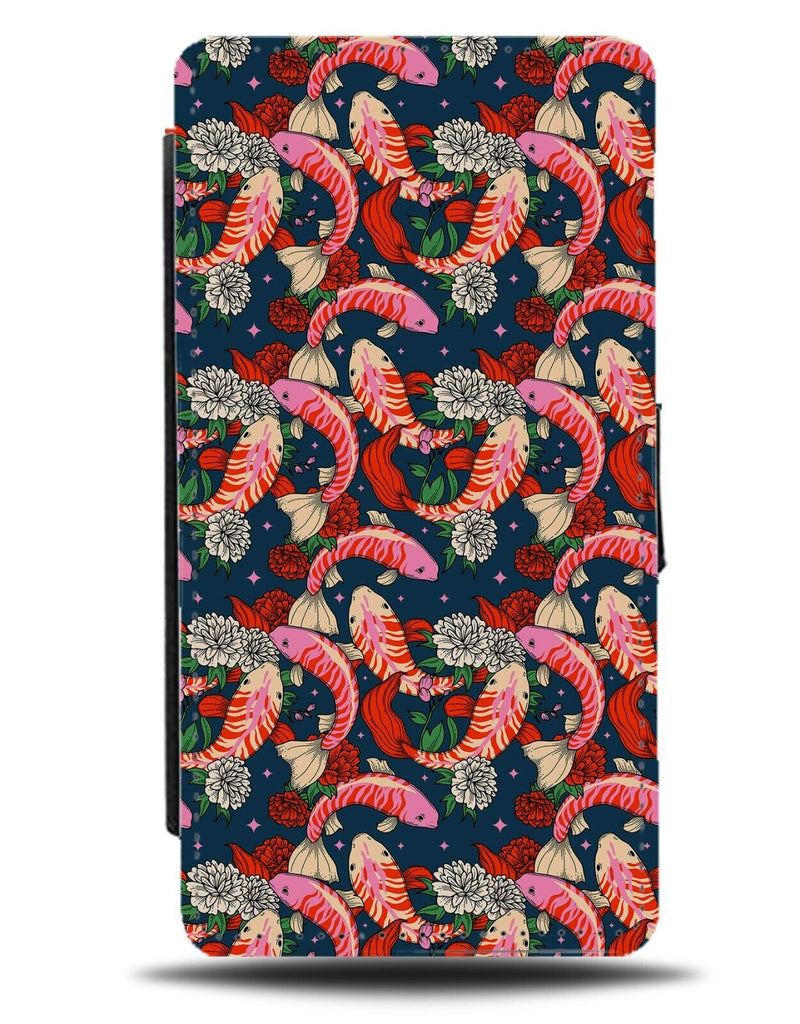 Red and Pink Koi Fish Flip Wallet Case Japanese Japan Asian Kois Fishes BG89