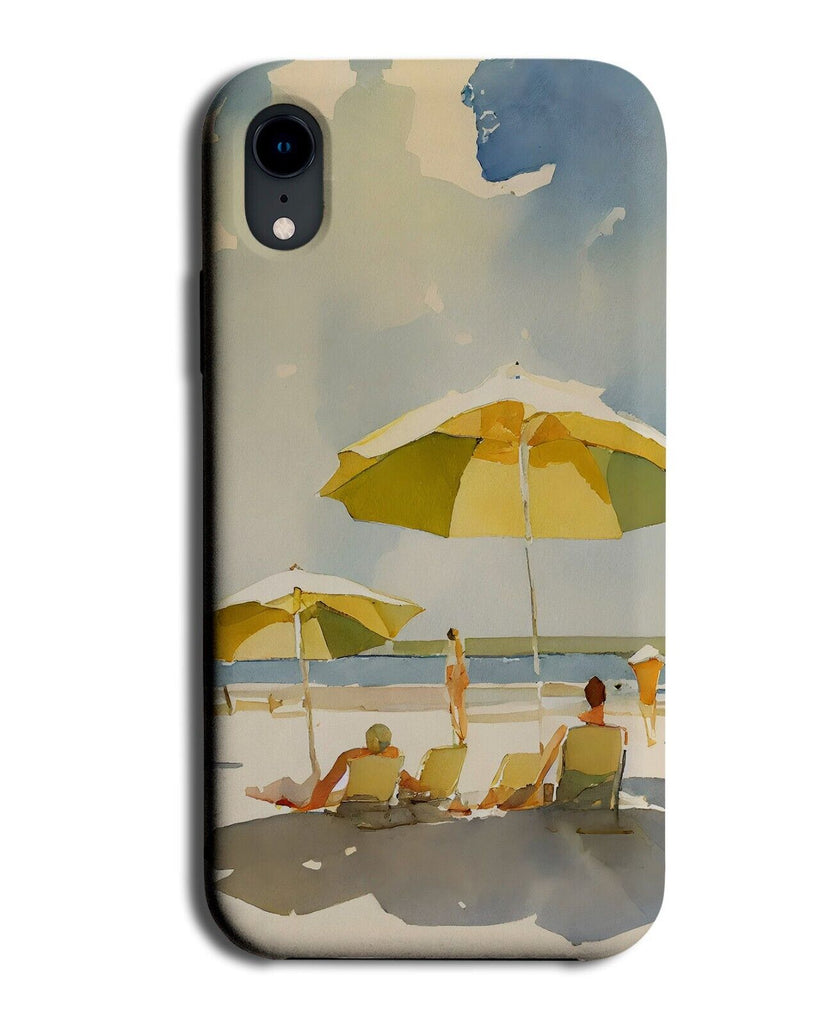 Watercolour Beach Phone Case Cover Beaches Scene Painting Sunbathing Holiday L77