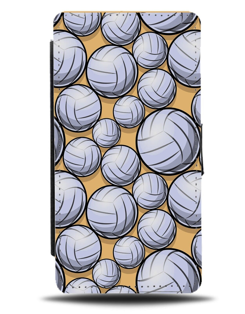 White Volleyball Pattern Flip Wallet Case Volley Ball Balls Mens Girls DE38