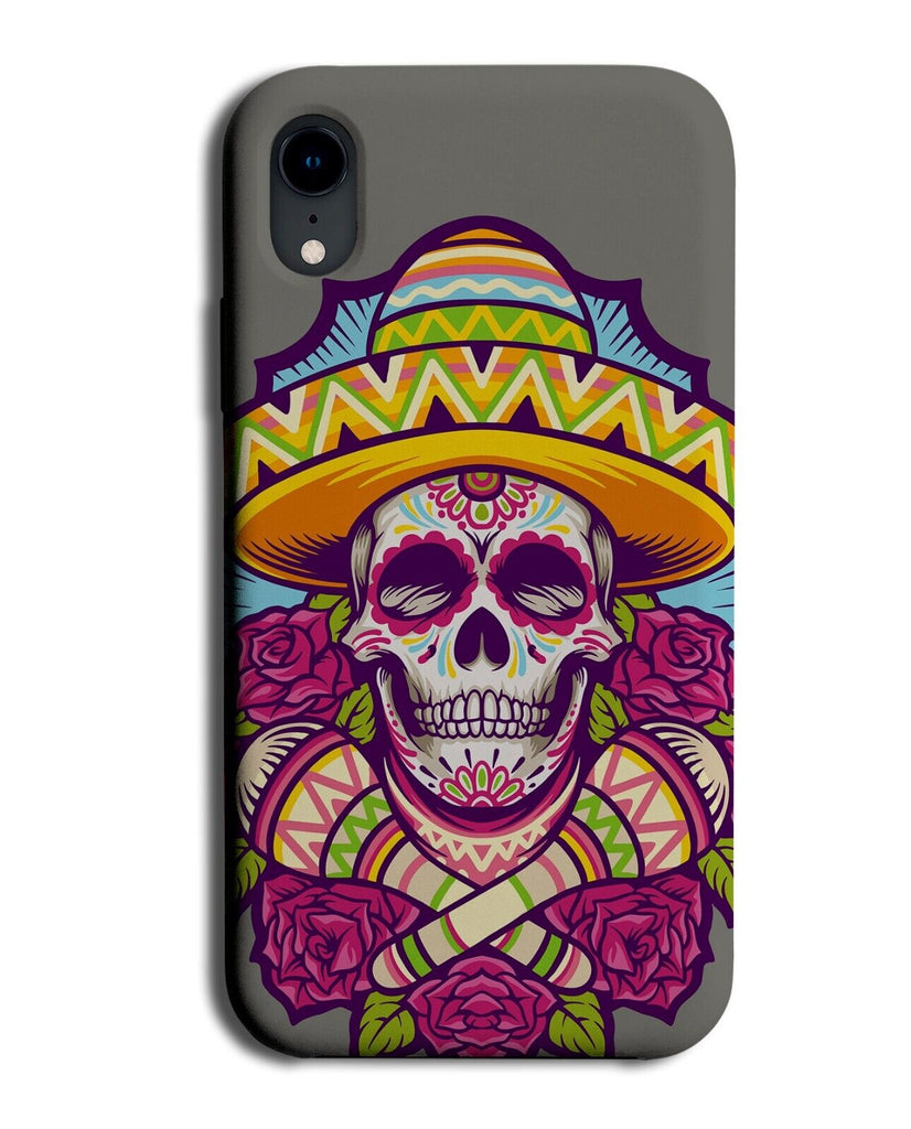 Mexican Sugar Skull Phone Case Cover Dark Red Maroon Skulls Head Sombrero B31