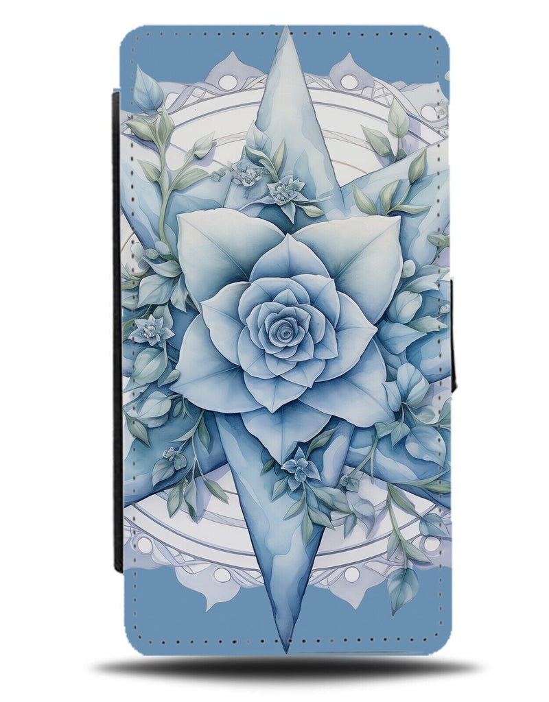 Ice Witch Roses Flip Wallet Case Rose Flower Icy Blue Fantasy Snow Queen CD66
