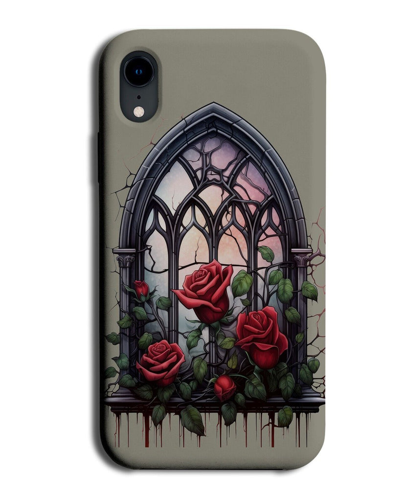 Gothic Window Arch Phone Case Cover Roses Red Goth Church Windows Shape CV99
