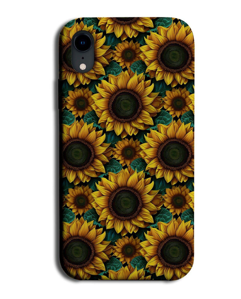 Dark Sunflowers Phone Case Cover Sun Flowers Print Pattern Design Shapes BX47