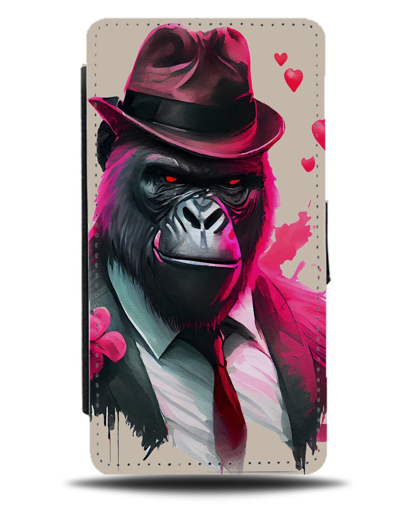 Dripping Gorilla Gangster Painting Flip Wallet Case Gorillas Ape Artwork AB08