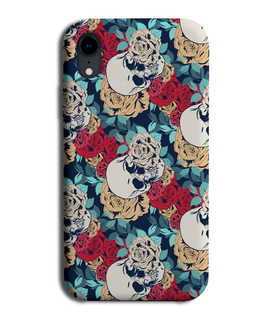Floral Skulls Phone Case Cover Pattern Design Roses Skull Heads Faces K829