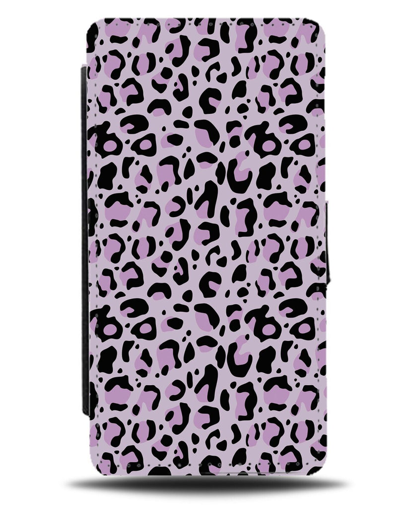 Purple Leopard Print Flip Wallet Case Spots Cheetah Dots Animal Style Lilac BY07