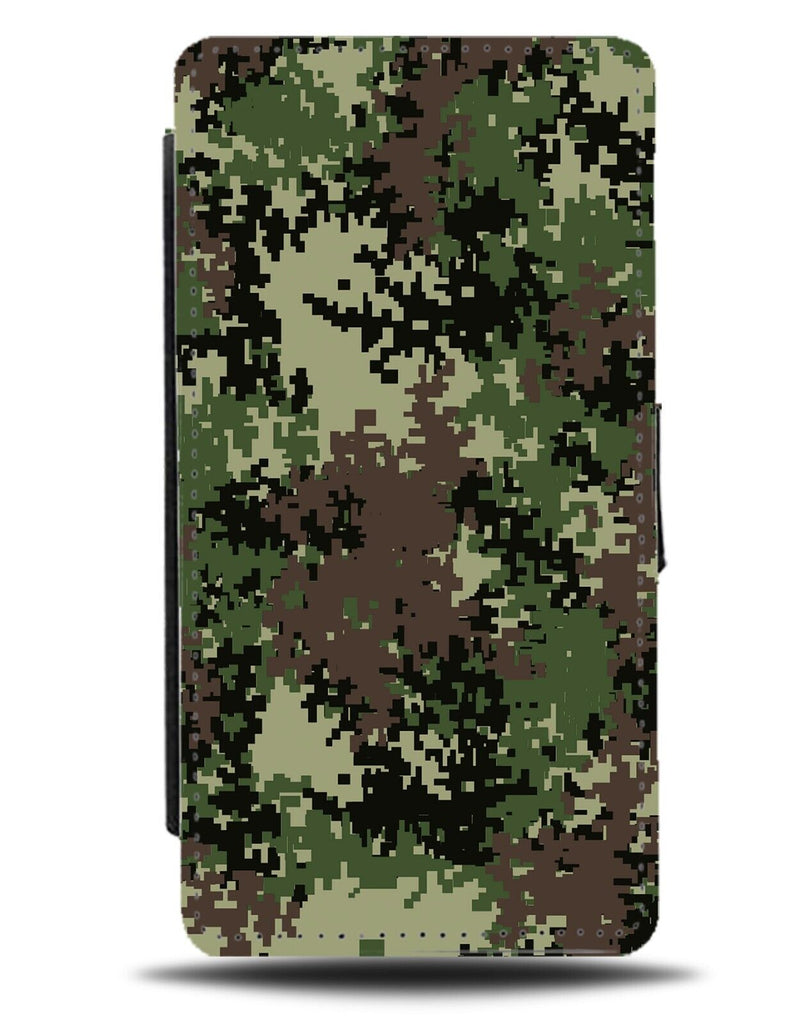 Pixelated Camo Print Flip Wallet Case Camouflage Army Pixel Pixels Gaming AU88