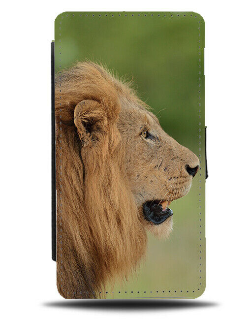 Lion Photograph Flip Wallet Phone Case Lions African Mane Male Face Animal si422