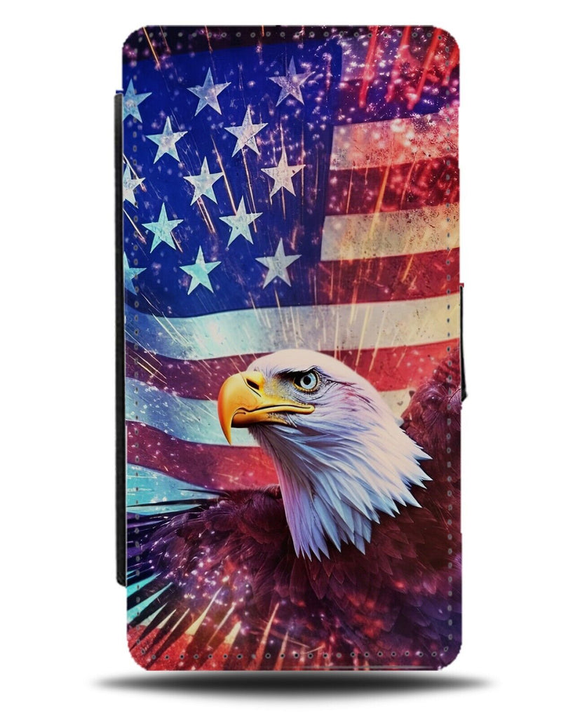 American Bald Eagle Flip Wallet Case Eagles USA America Flag Patriotic Bird BX56