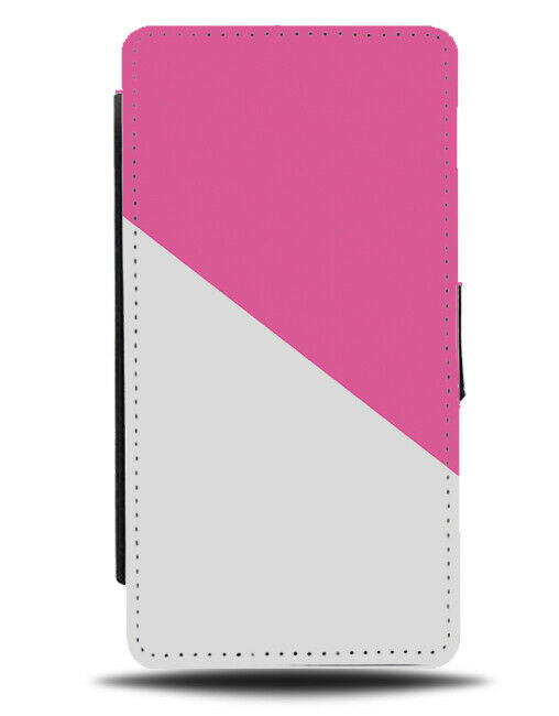 Hot Pink and White Flip Cover Wallet Phone Case Girly Gothic Goth Colours i432