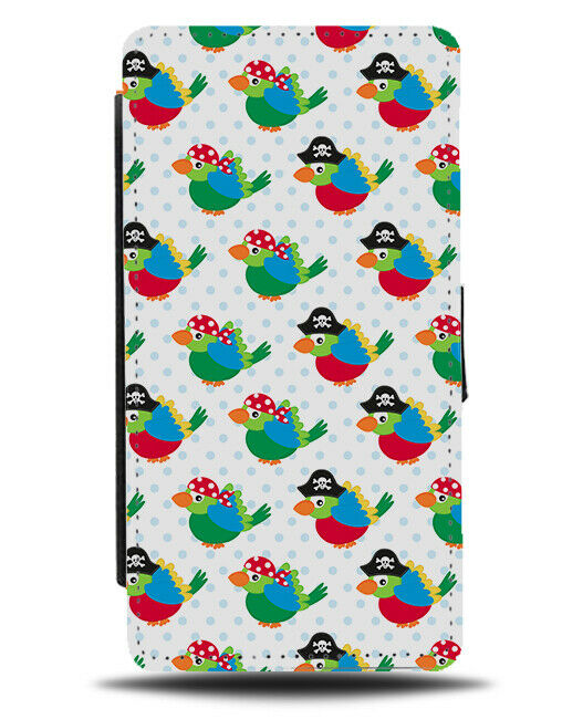 Colourful Pirate Parrot Flip Wallet Case Parrots Birds Pirates Hat Kids G269