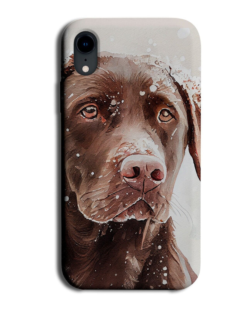 Brown Labrador In Snow Phone Case Cover Snowing Snowy Chocolate Labradors BA99