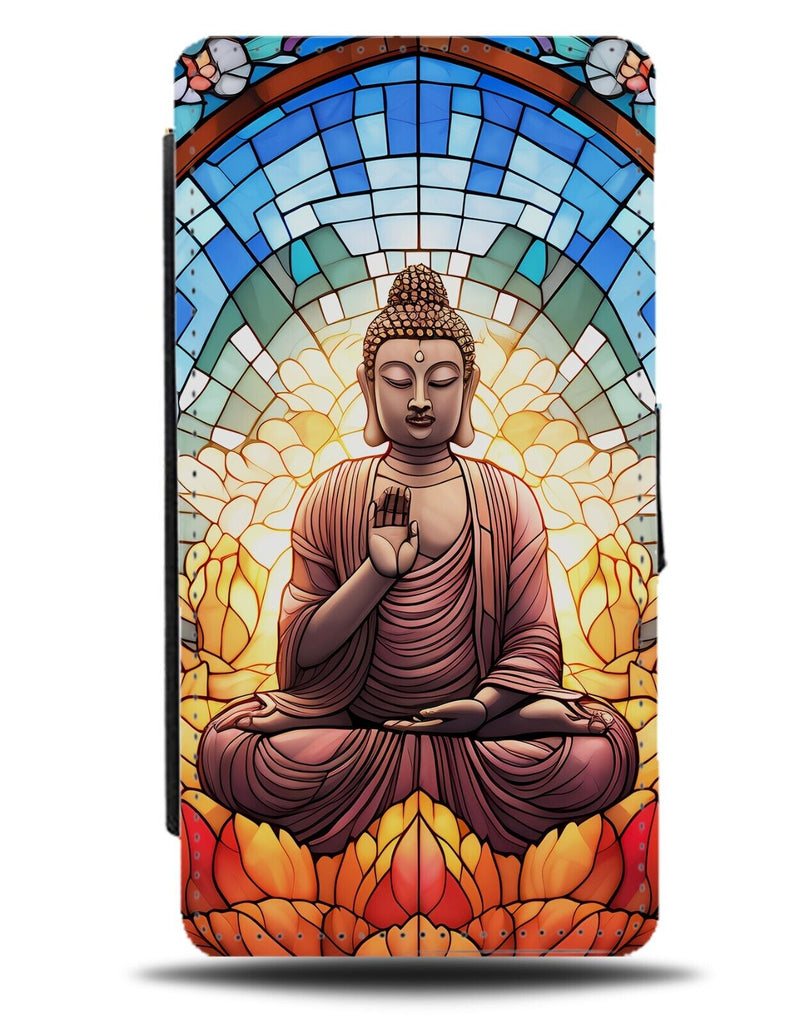 Sunshine Buddha Statue Design Flip Wallet Case Buddhas Figure Woman Girl CZ36