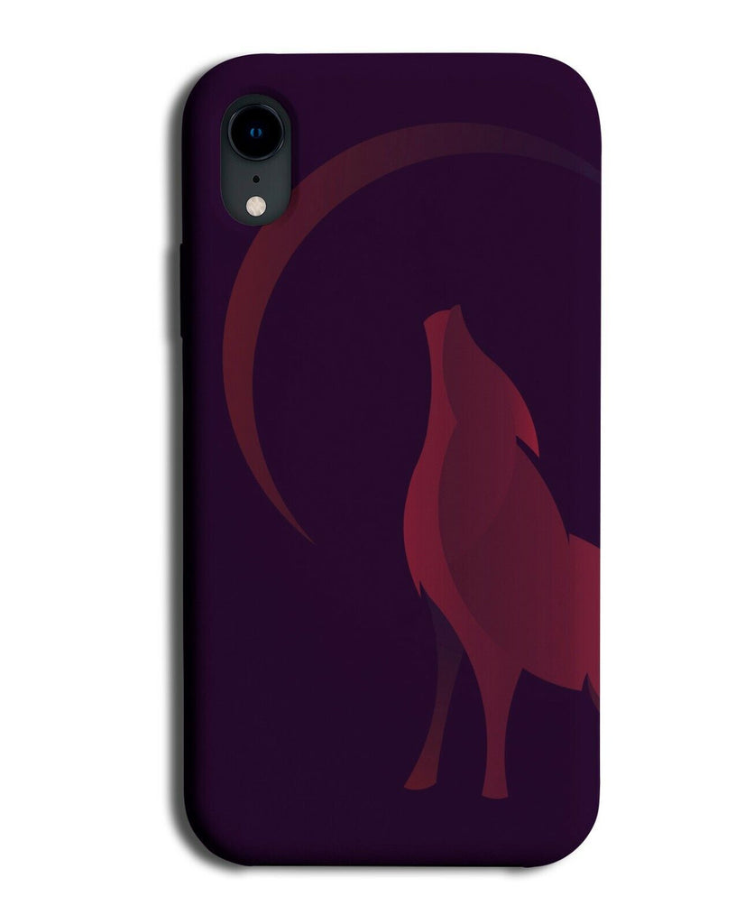 Simplistic Wolf Howling in The Moon Phone Case Cover Wolves Half Shape Kids K457