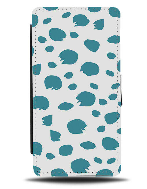 White and Turquoise Green Safari Print Flip Wallet Case Animals Pattern H328