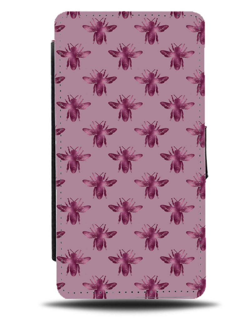 Hot Pink Wasps Flip Wallet Case Wasp Pattern Shapes Wings Dark Girls Grunge AI98