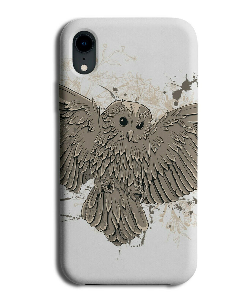 Cartoon Owl Drawing Phone Case Cover Owls Bird Birds Black and Grey Wizard E530