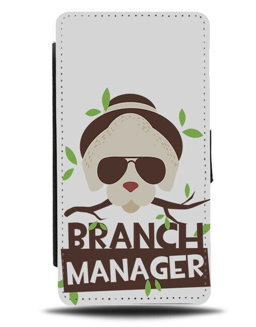 Branch Manager Dog Pun Flip Wallet Phone Case Dogs Bichon Frieze White E465