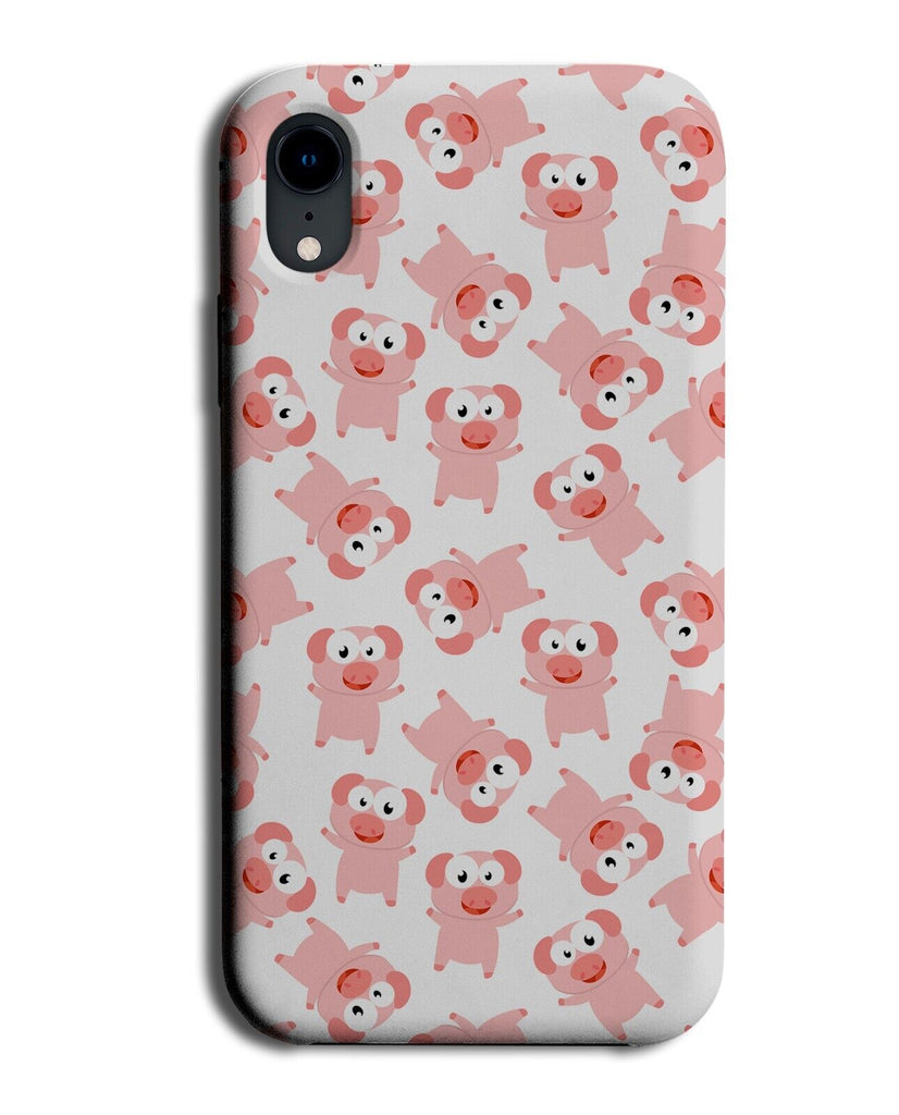 Childrens Pigs Pattern Phone Case Cover Pig Kids Cartoon Design Pink Farm CI62