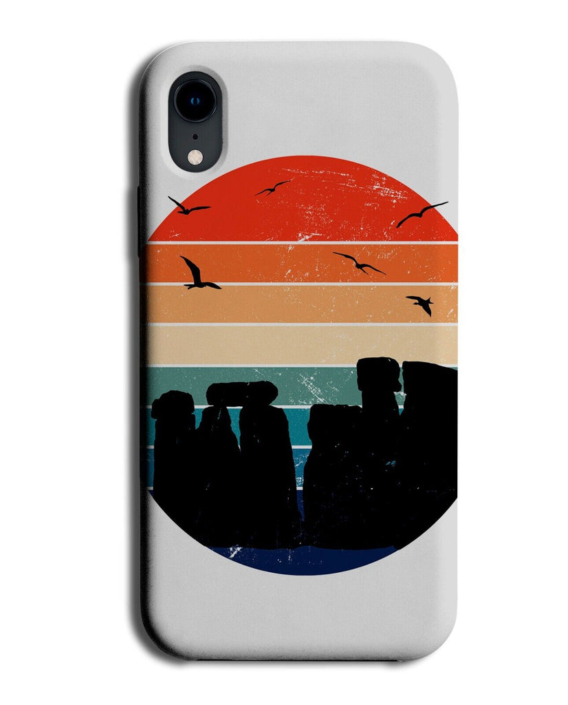 Retro Stonehenge Silohuette Phone Case Cover Landmark Stone Henge Shape P368