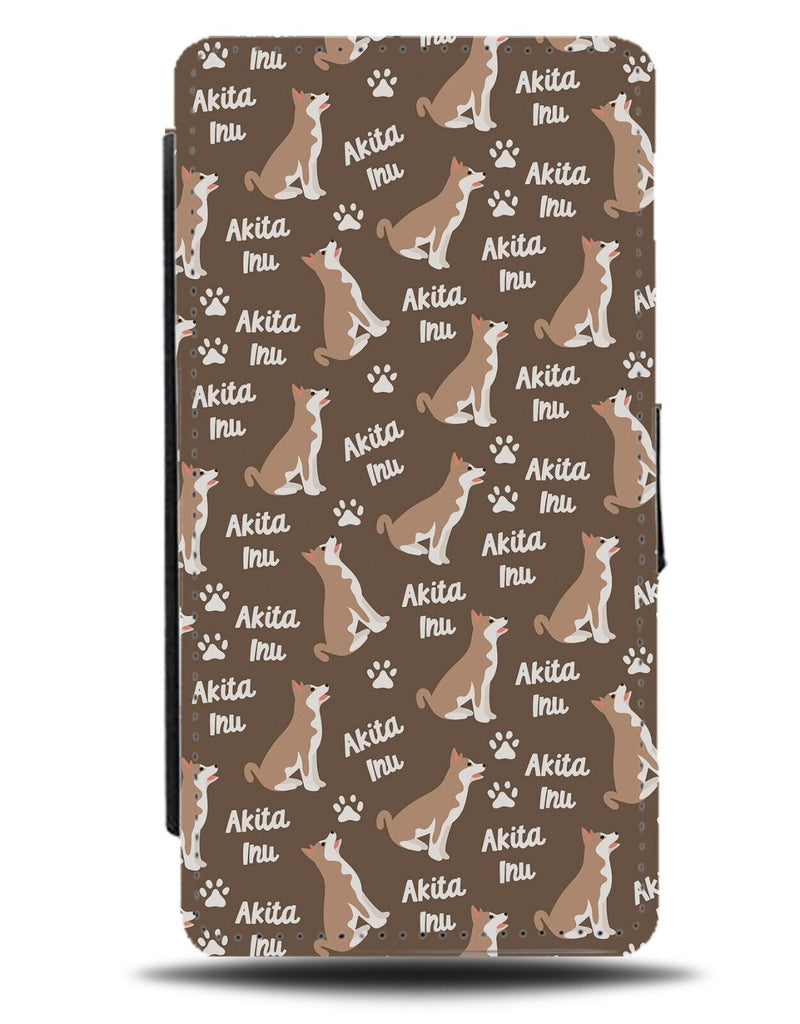 Akita Inu Dog Pattern Flip Wallet Case Patterns Dogs Puppy Gift Present CC12