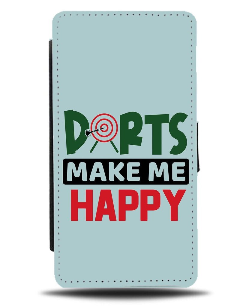 Baby Blue Darts Make Me Happy Flip Wallet Case Mens Funny Boys Quote Phrase AI37