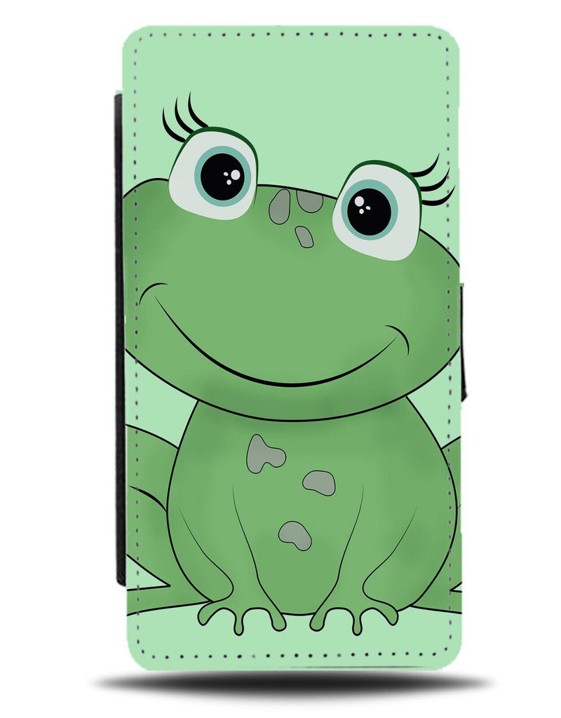 Cute Girly Frog Flip Wallet Case Eyelashes Frogs Smiling Smile Face Kids BG30