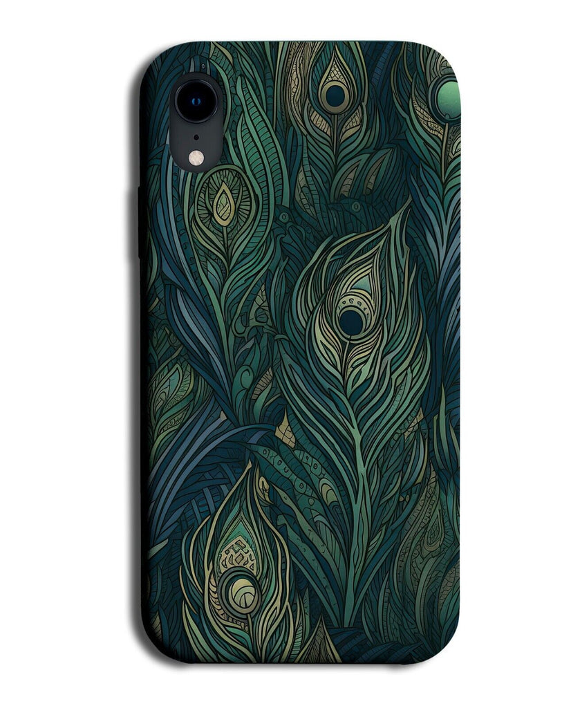 Vintage Peacock Feathers Design Phone Case Cover Shapes Colours Old Style BY99