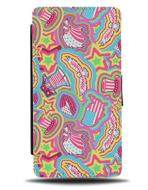 Psychedelic Pattern Flip Wallet Case American Logos Logo Symbol Symbols USA N612