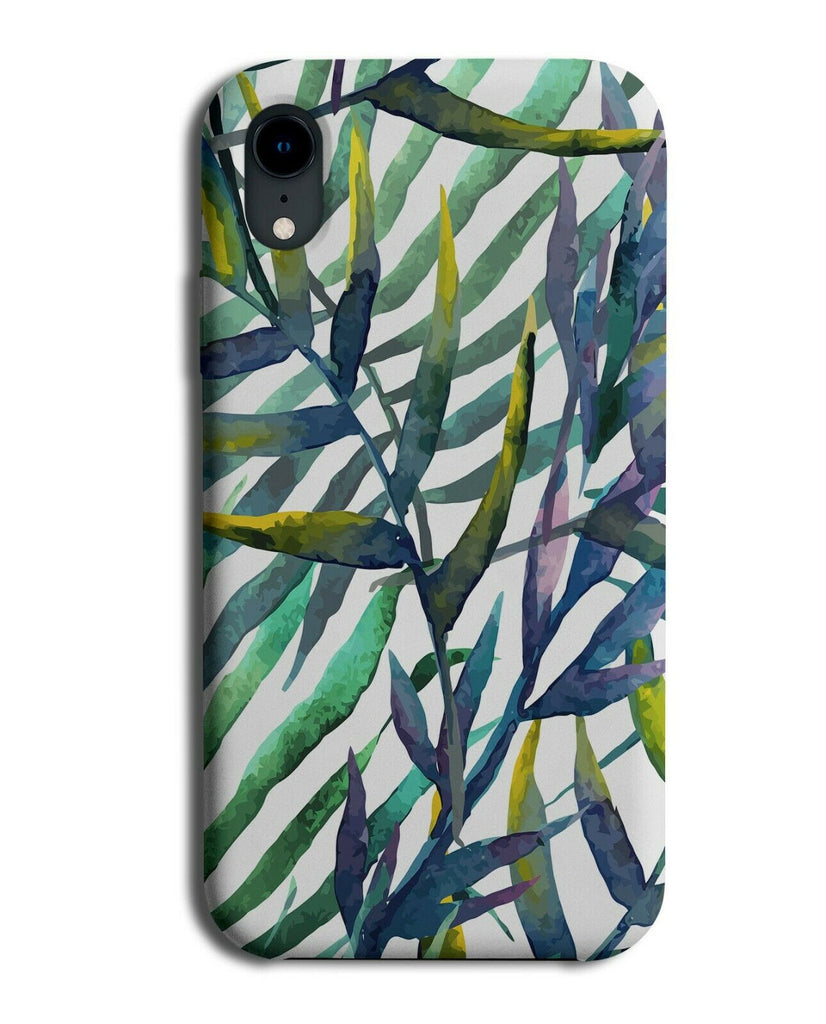Dark Turquoise Green & Mint Coloured Palm Tree Leaves Phone Case Cover H007