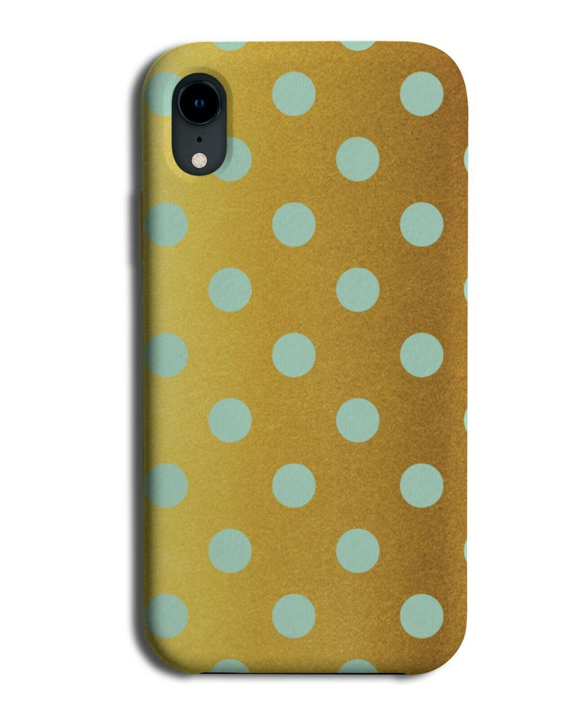Gold and Mint Green Spotted Phone Case Cover Polka Dot Spots Pale Golden i561