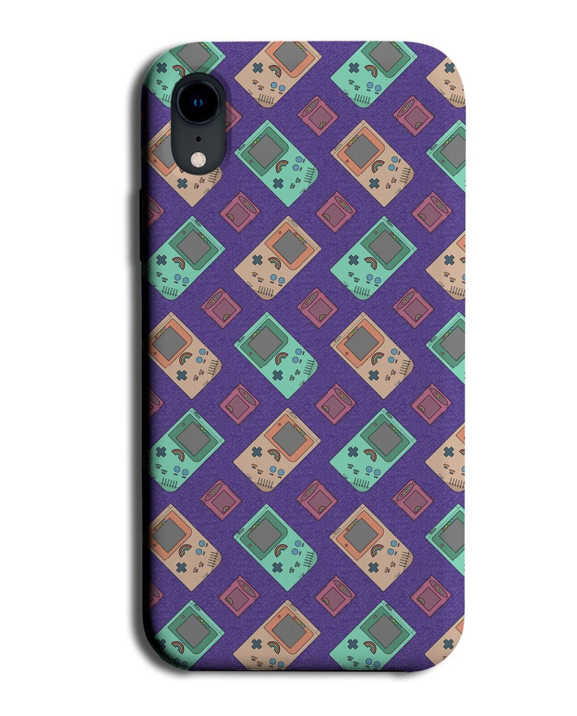 Retro Video Games Phone Case Cover Gaming Devices Pattern Gamer Gift Blue AZ73