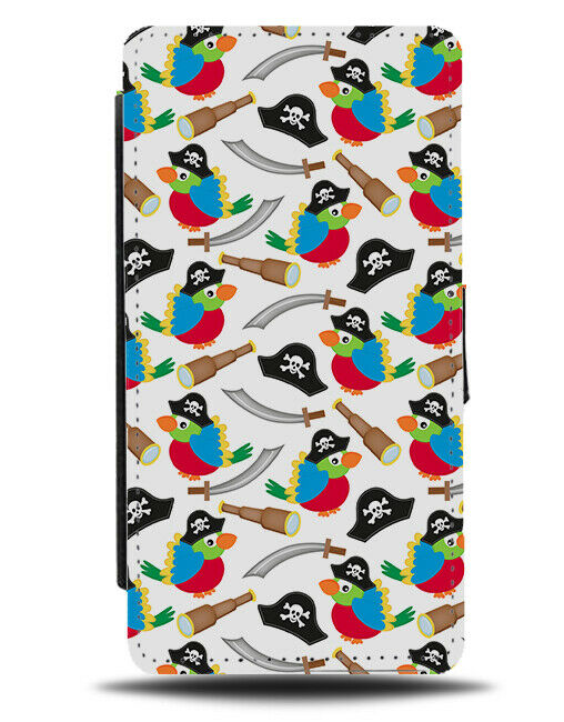 Animated Pirate Themed Flip Wallet Case Theme Pirates Pet Parrot Hat Hats G272